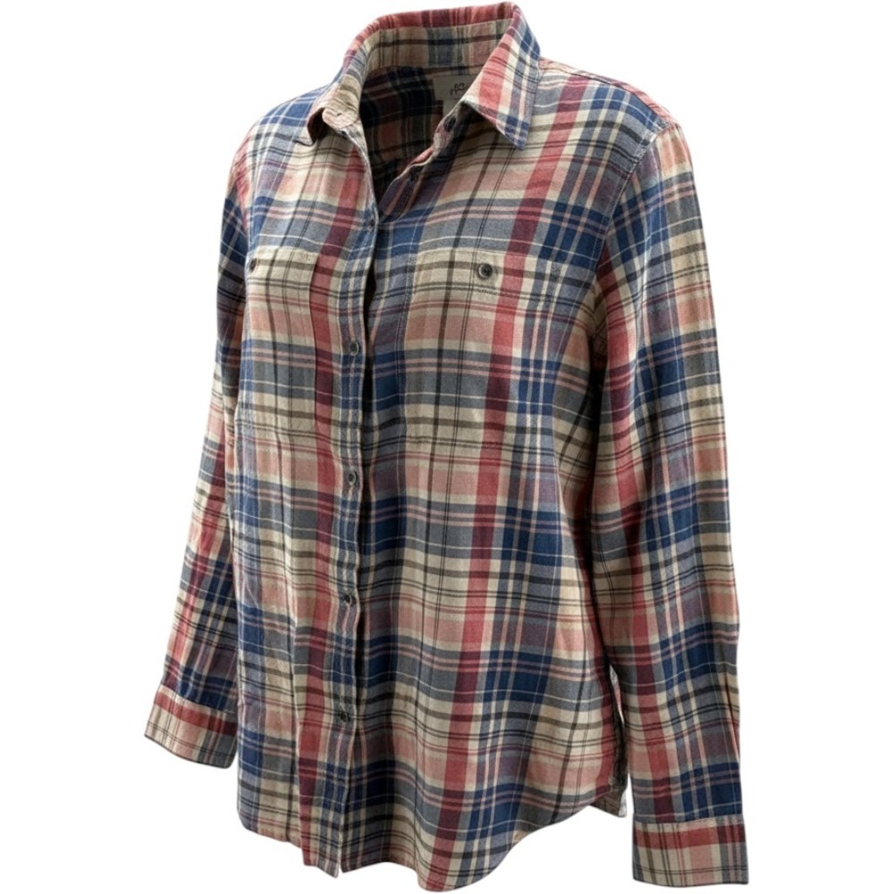 Chaps Womens Long Sleeve Plaid Button Down Shirt Cotton Size Large NEW